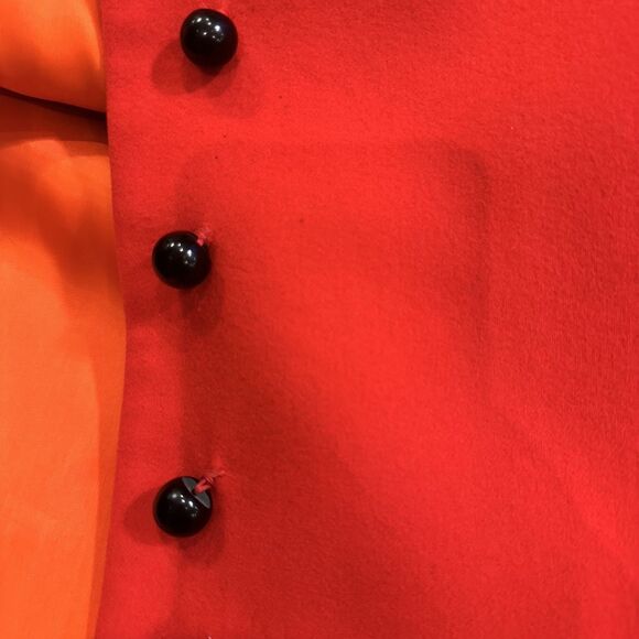 Vintage David Hayes Red Wool Dress Overcoat Buttons Lined Size 10 Made In USA - Picture 10 of 11